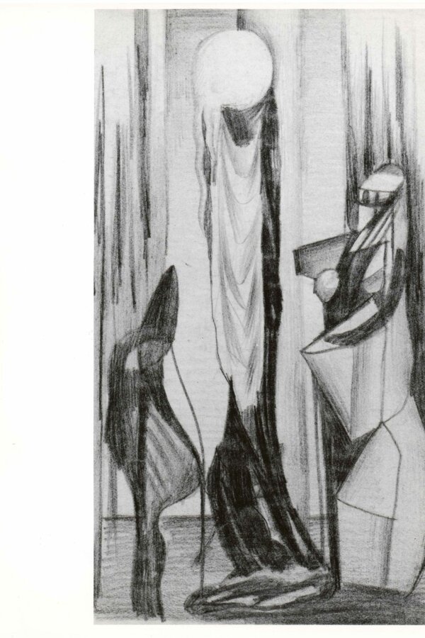 toto dílo nebylo vystaveno; Bohumír Matal, kresba z Lohbrucku, 1943, tužka, papír, 209x160 mm; foto: Karel Šabata